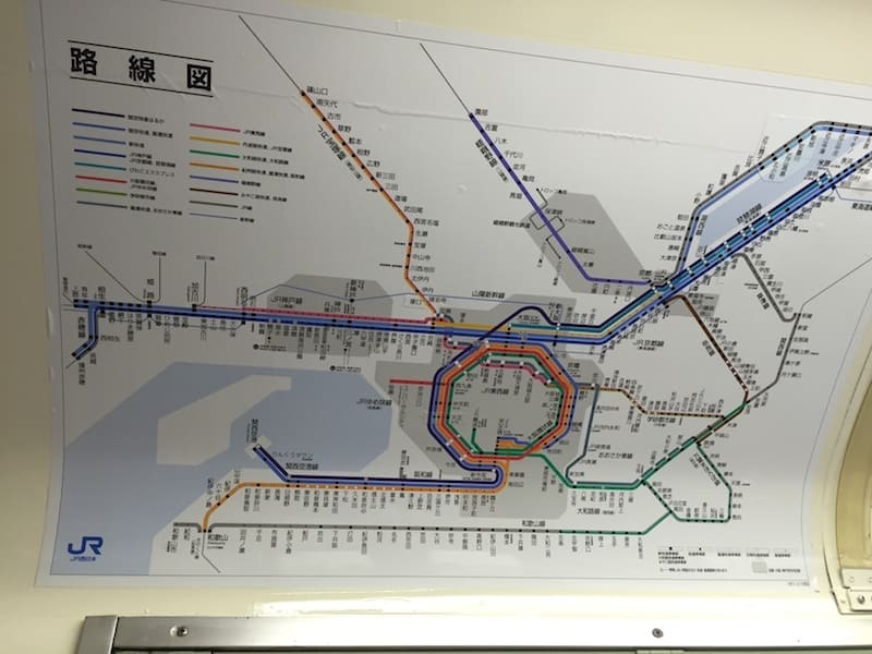 Mapa de la Loop Line de Osaka